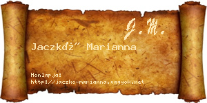 Jaczkó Marianna névjegykártya