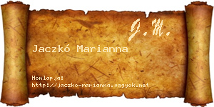 Jaczkó Marianna névjegykártya